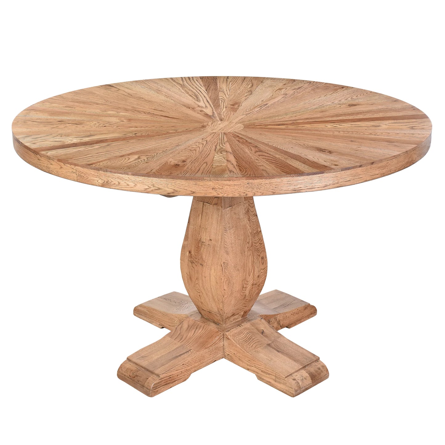 MONCLAIR ROUND SOLID OAK DINING TABLE WITH PEDESTAL BASE 150CM