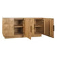 HAMPSHIRE TRAVERTINE/NATURAL OAK 4-DOOR BUFFET/SIDEBOARD