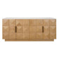 HAMPSHIRE TRAVERTINE/NATURAL OAK 4-DOOR BUFFET/SIDEBOARD