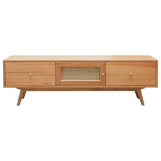 HADLEIGH OAK & RATTAN 2-DOOR 1-DRAWER ETU TELEVISION UNIT NATURAL
