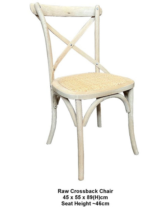 NORRIS RAW CROSSBACK DINING CHAIR KITCHEN CHAIR NATURAL