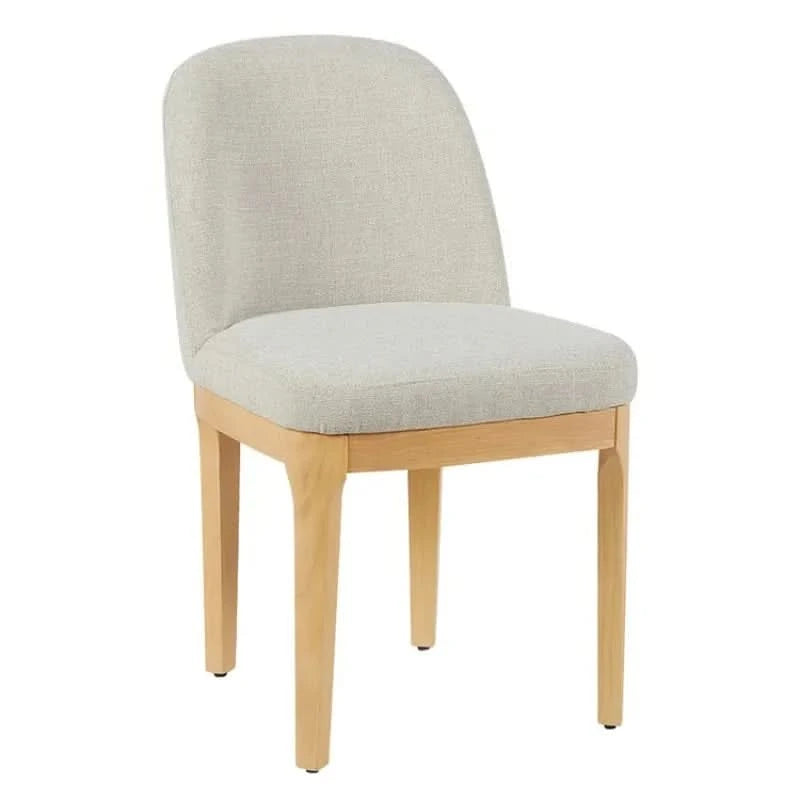 SET OF 2 DURAM LINEN DINING CHAIRS NATURAL/OATMEAL
