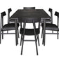 MEDRANO OAK 7 PIECE DINING SET SANDBLASTED BLACK 180CM DINING TABLE + 6 MEDRANO TIMBER SEAT DINING CHAIRS