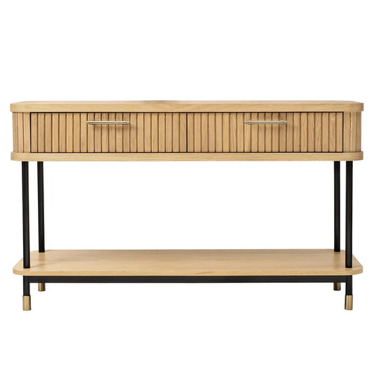 PEMBROKE OAK 2-DRAWER CONSOLE TABLE/HALL TABLE NATURAL