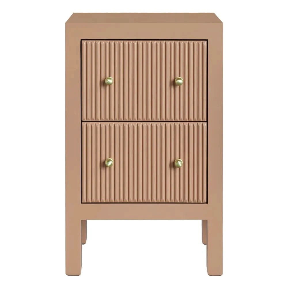 JAYLA PETITE MOCHA MOUSSE 2-DRAWER BEDSIDE TABLE