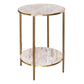 MELINA ROUND SIDE TABLE/BEDSIDE TABLE PINK MARBLE/GOLD STAINLESS STEEL