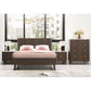SEVERIN SOLID & VENEER MALAYSIAN HARDWOOD QUEEN BEDROOM SUITE: QUEEN BED, 2XBEDSIDES, TALLBOY WALNUT
