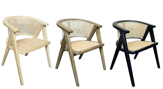 RAVELLA  SOLID ELMWOOD/RATTAN CHAIR KITCHEN CHAIR  DINING CHAIR ACCENT CHAIR  BLACK