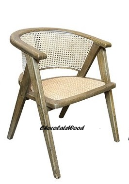 RAVELLA  SOLID ELMWOOD/RATTAN CHAIR KITCHEN CHAIR  DINING CHAIR ACCENT CHAIR  ANTIQUE NATURAL