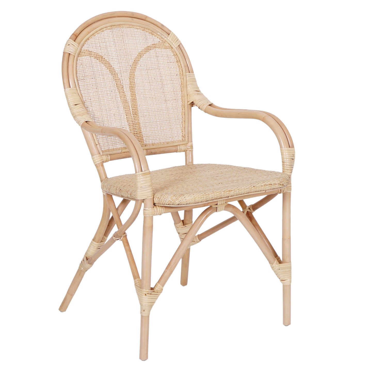 THE LESLIE RATTAN DINING CHAIR - NATURAL