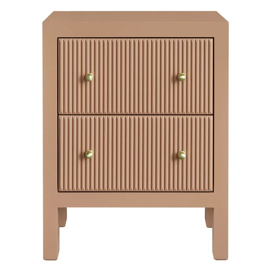 JAYLA SMALL MOCHA MOUSSE  2-DRAWER BEDSIDE TABLE