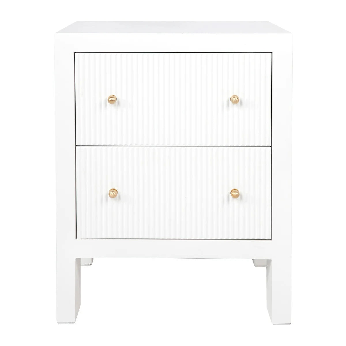 JAYLA SMALL WHITE  2-DRAWER BEDSIDE TABLE