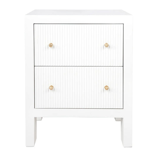 JAYLA SMALL WHITE  2-DRAWER BEDSIDE TABLE