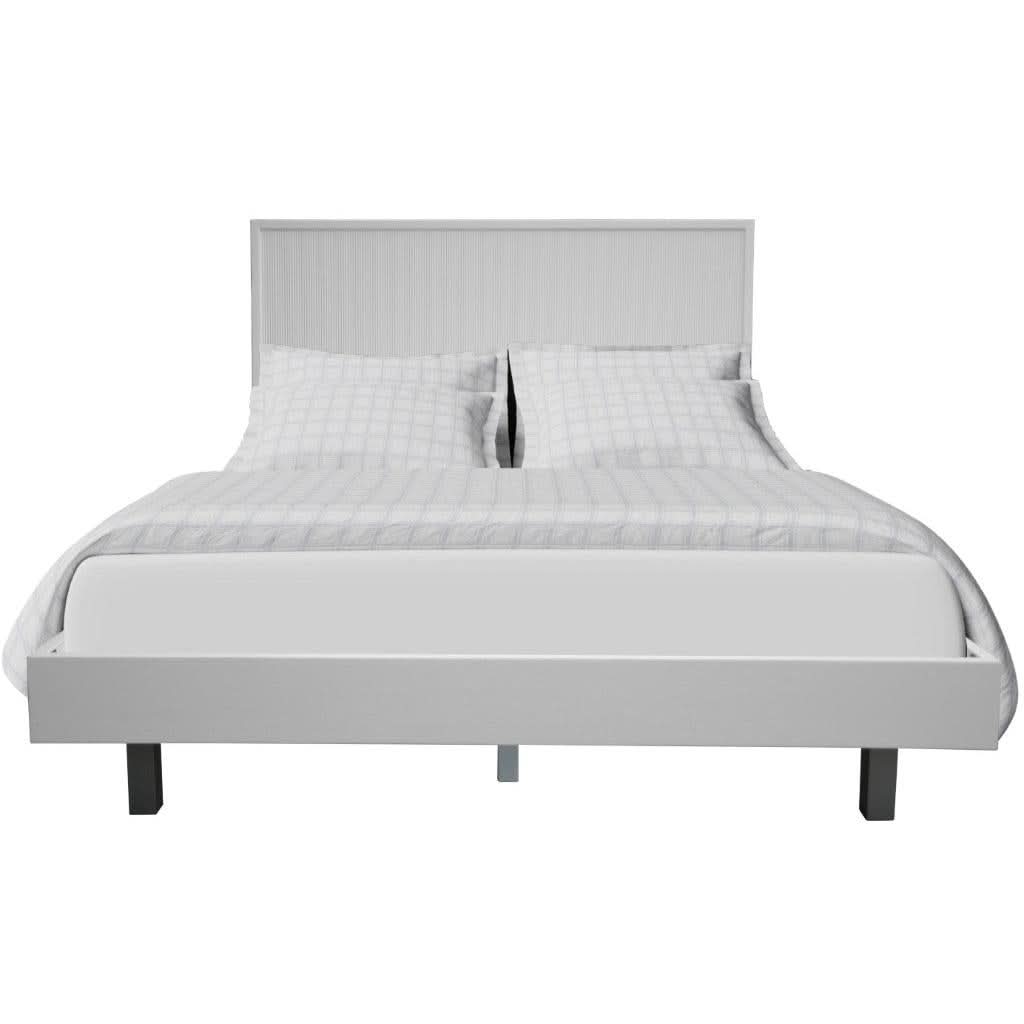 SNOWDON ACACIA QUEEN BED IN WHITE ART DECO STYLE