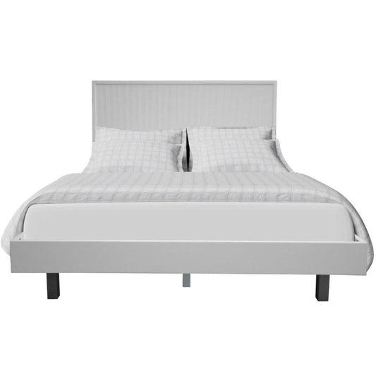 SNOWDON ACACIA QUEEN BED IN WHITE ART DECO STYLE