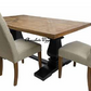 SORANZO MANGO WOOD DINING TABLE HANDCRAFTED PARQUET TOP OAK/BLACK 230CM & 8 OPEL DINING CHAIRS