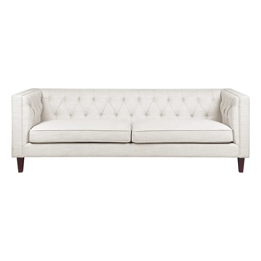 CLANCY-3-SEATER TUFTED SOFA NATURAL LINEN