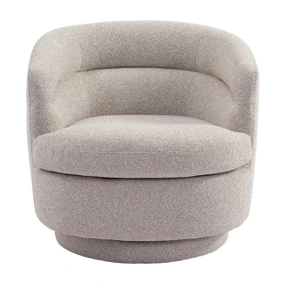BRYNN BOUCLE SWIVEL ARMCHAIR WARM GREY