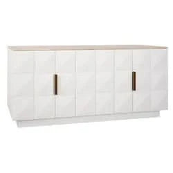 HAMPSHIRE TRAVERTINE /WHITE OAK 4-DOOR BUFFET/SIDEBOARD