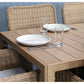 CAPELL 2400 9-PIECE OUTDOOR DINING SUITE WICKER ON ALUMINIUM FRAME TEAK LOOK NATURAL