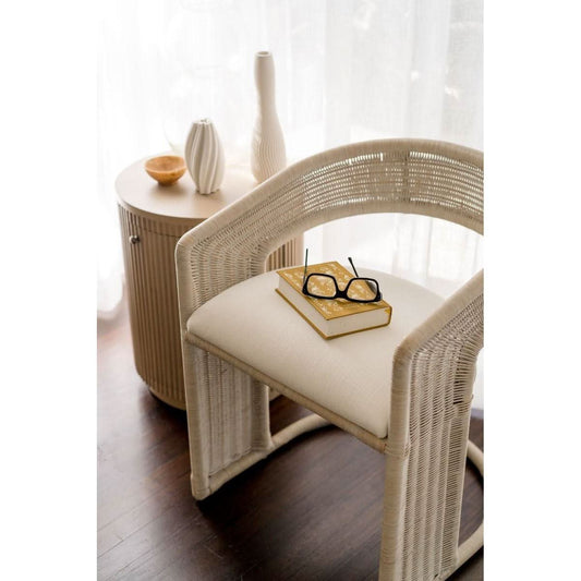 FORSTER HAMPTON RATTAN DINING CHAIR IN WHITE