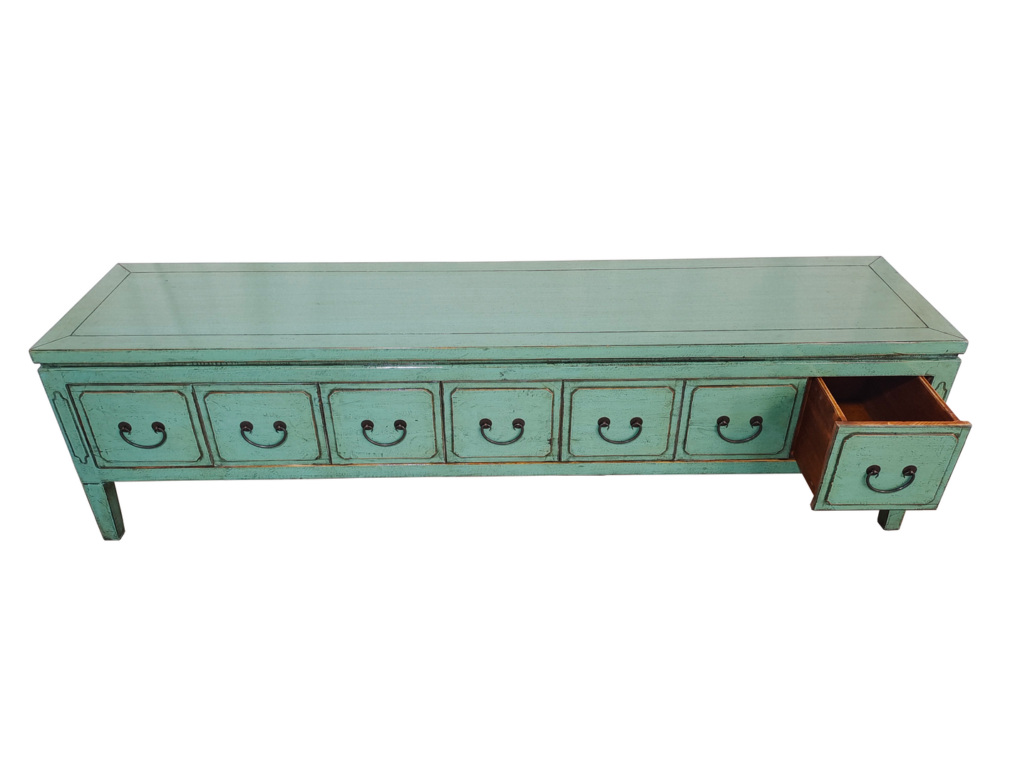 DANDAN HF2308-234 CHINESE ANTIQUE RECYCLED  PINE TIMBER 7-DRAWER ETU TELEVISION STAND