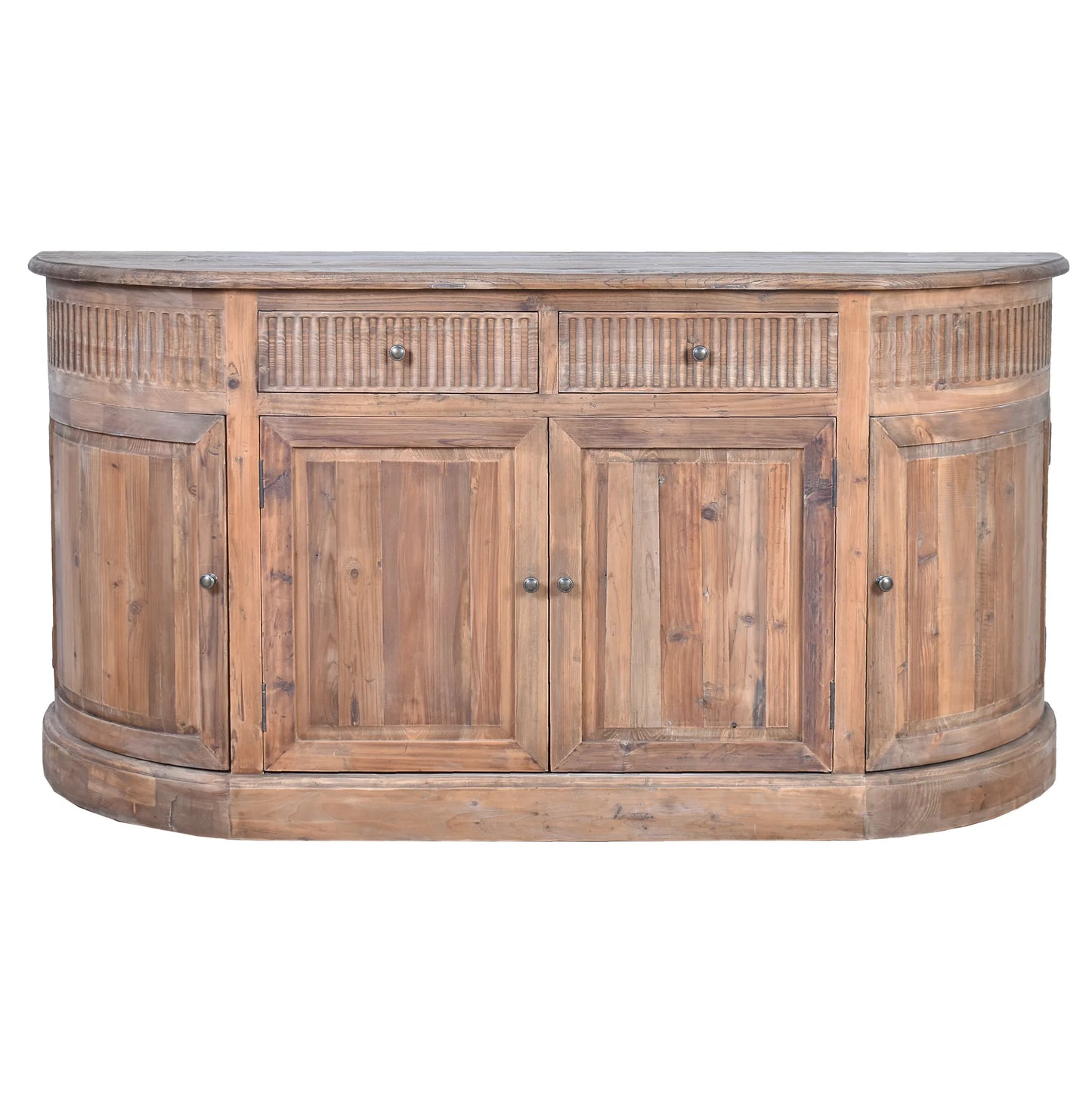 ALIMAR RECLAIMED PINE/RECLAIMED ELM TOP FRENCH VINTAGE CURVED SIDEBOARD/BUFFET  NATURAL