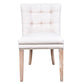 CALABRIA ANTIQUE WHITE FABRIC DINING CHAIR WITH WHITEWASH LEGS