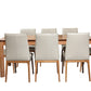 BUNGARRA 9 PIECE MARRI WOOD RECTANGULAR DINING TABLE SET 240CM + 8 BUNGARRA MOCHA LEATHER DINING CHAIRS