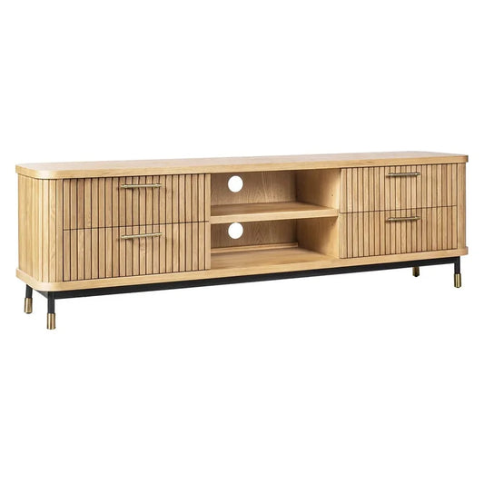 PEMBROKE OAK TIMBER 4-DRAWER TV UNIT ETU NATURAL 200CM