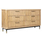 PEMBROKE OAK TIMBER 6-DRAWER CHEST OF DRAWERS NATURAL