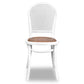 DUMAS SOLID OAK & RATTAN DINING CHAIR WHITE