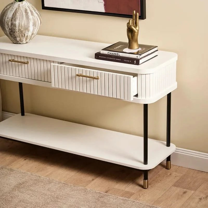 PEMBROKE 2-DRAWER CONSOLE TABLE/HALL TABLE WHITE