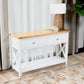 CHRISTA HAMPTON SOLID ACACIA 2-DRAWER CONSOLE TABLE HALL TABLE LIGHT OAK/WHITE
