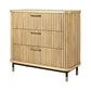 PEMBROKE OAK TIMBER 3-DRAWER CHEST OF DRAWERS NATURAL