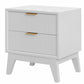 2 X ELIJAH ACACIA WOOD BEDSIDE TABLES 2 DRAWERS IN WHITE