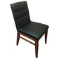 MORROW LEATHER DINING CHAIR BLACK/BLACKWOOD