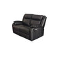 BARRON GENUINE MURANO LEATHER 2-SEATER  RECLINER SOFA W/USB PORT BLACK