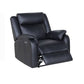 BARRON GENUINE MURANO LEATHER 1-SEATER  SINGLE RECLINER ARMCHAIR W/USB PORT BLACK