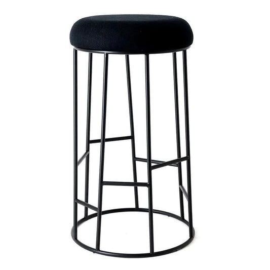 JACE BLACK STEEL BAR STOOL - BLACK LINEN