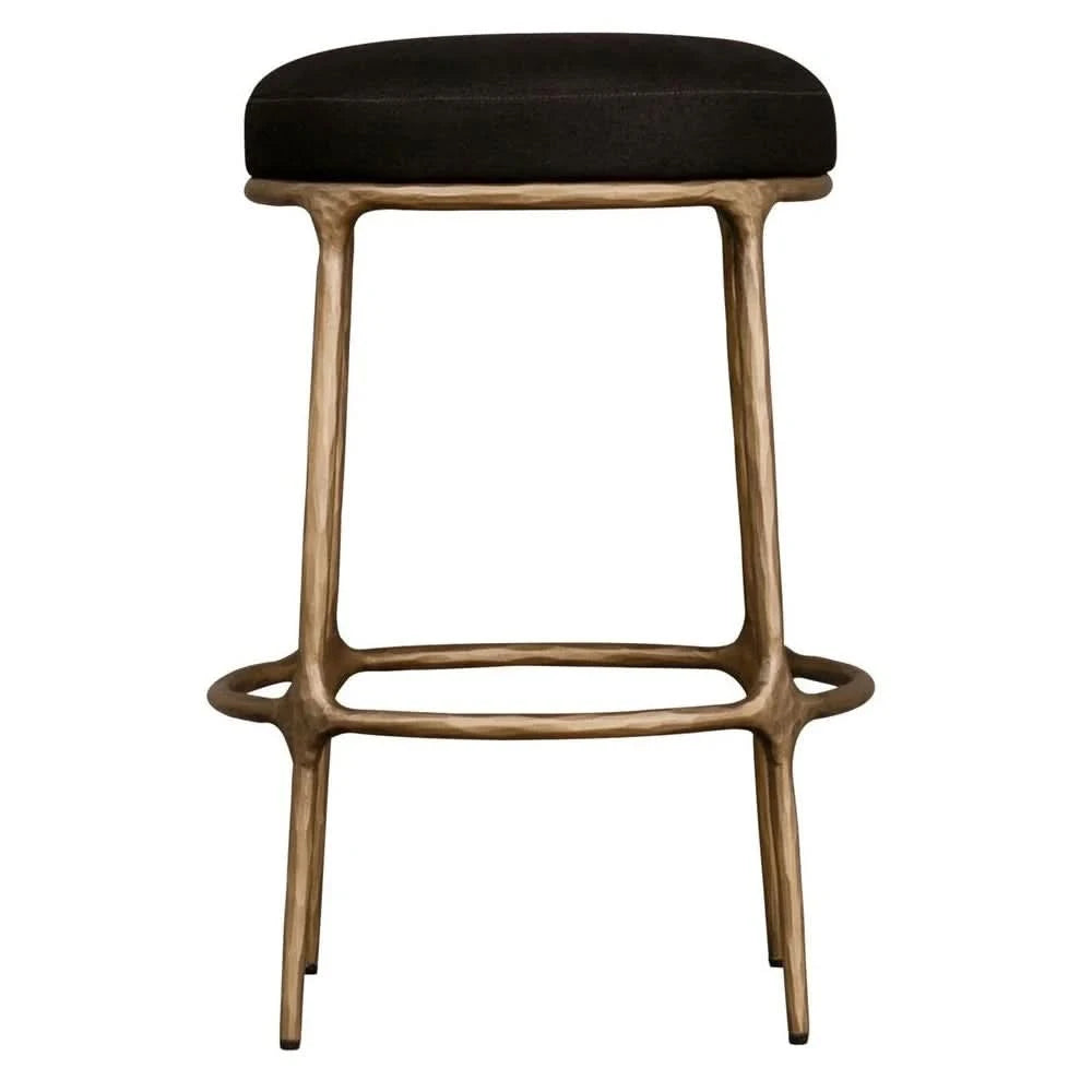 SOREN KITCHEN STOOL - BRASS /BLACK COTTON