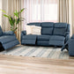 BARRON GENUINE MURANO LEATHER 3-SEATER  2-SEATER + 1 SINGLE RECLINER ARMCHAIR  LOUNGE SUITE MARINE BLUE