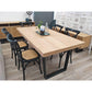 MAYZI ELM VENEER LARGE DINING TABLE NATURAL/BLACK LEGS - MyChocolateWood