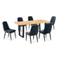 MAYZI ELM VENEER MEDIUM DINING TABLE NATURAL/BLACK LEGS - MyChocolateWood