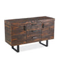 CASTILLE 2 DOOR/3 DRAWER SOLID RECYCLED PINE BUFFET/SIDEBOARD DARK RUSTIC