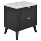 SEVERIN SOLID & VENEER MALAYSIAN HARDWOOD 2-DRAWER BEDSIDE TABLE BLACK