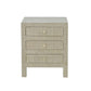 SWANN MAHOGANY FRAME RAFFIA 3 DRAWER BEDSIDE TABLE NIGHTSTAND END TABLE