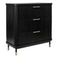 PEMBROKE OAK TIMBER 3-DRAWER CHEST OF DRAWERS BLACK