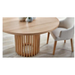 IBARRA SOLID & VENEER BLUE GUM TIMBER  ROUND DINING TABLE NATURAL