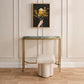 MELINA CONSOLE TABLE/HALL TABLE DUSTYJADE MARBLE/GOLD STAINLESS STEEL